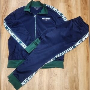 Ralph Lauren Navy and Green Zip Up Sweater